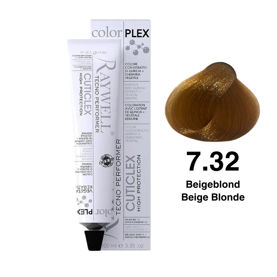 Raywell ColorPlex - Permanente HaarVerf - 7.32 - Beigeblond -100 ml