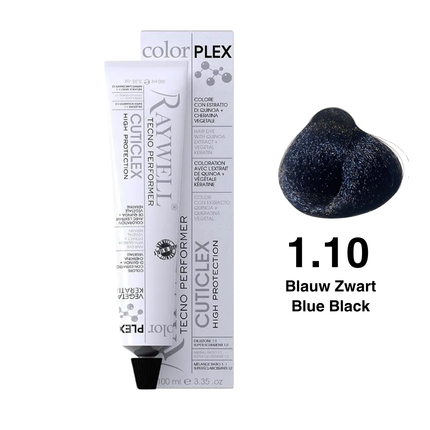 Raywell ColorPlex - Permanente HaarVerf - 1.10 - Blauw Zwart -100 ml