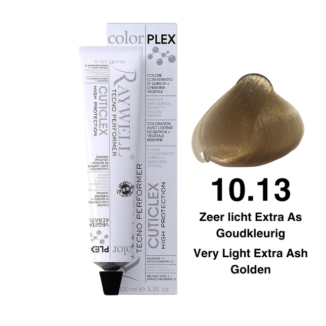 Raywell ColorPlex - Permanente HaarVerf - 10.13 - Zeer licht Extra As Goudkleurig - 100 ml