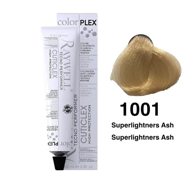 Raywell ColorPlex - Permanente HaarVerf - 1001 - Superlightners Ash -100 ml