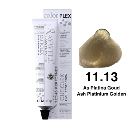 Raywell ColorPlex - Permanente HaarVerf - 11.13 - As Platina Goud - 100 ml