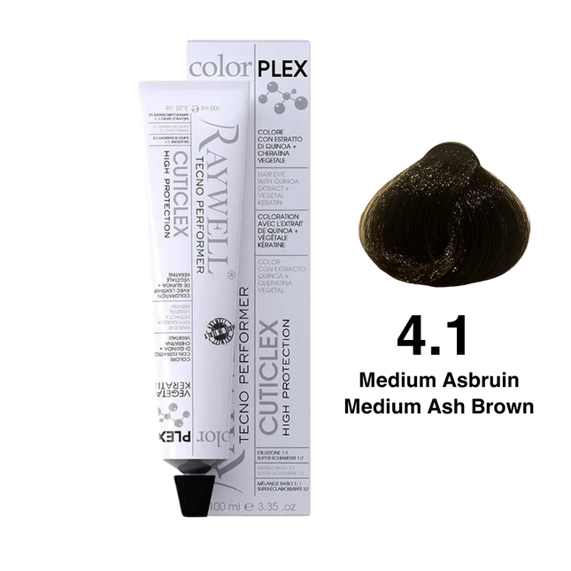 Raywell ColorPlex - Permanente HaarVerf - 4.1 - Medium Asbruin - 100 ml