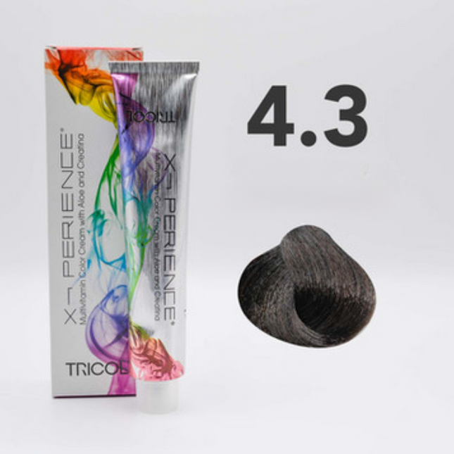 Tricol Xperience - Permanente HaarVerf - 4.3 - Middel Goudbruin - 100 ml