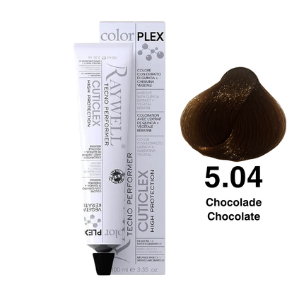 Raywell ColorPlex - Permanente HaarVerf - 5.04 - Chocolade -100 ml