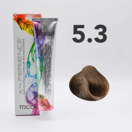 Tricol Xperience - Permanente HaarVerf - 5.3 - Licht Goudbruin - 100 ml