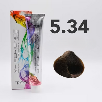 Tricol Xperience - Permanente Haarverf- 5.34 – Licht kastanjebruin tabak - 100 ml