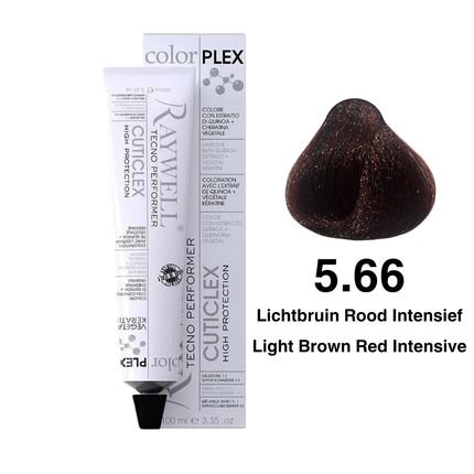 Raywell ColorPlex - Permanente HaarVerf - 5.66 - Lichtbruin Rood Intensief -100 ml