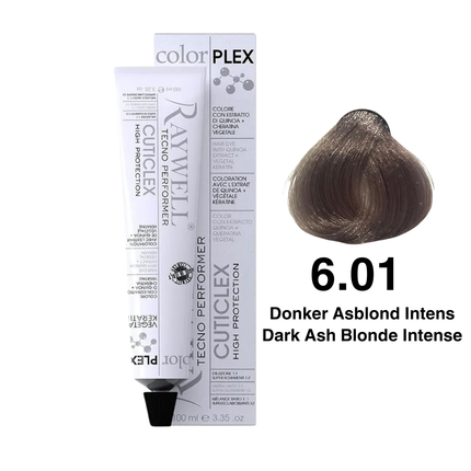 Raywell ColorPlex - Permanente HaarVerf - 6.01 - Donker Asblond Intens -100 ml