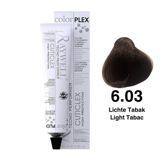Raywell ColorPlex - Permanente HaarVerf - 6.03 - Lichte Tabak -100 ml