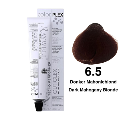 Raywell ColorPlex - Permanente HaarVerf - 6.5 - Donker Mahonieblond -100 ml