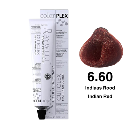 Raywell ColorPlex - Permanente HaarVerf - 6.60 - Indiaas Rood -100 ml
