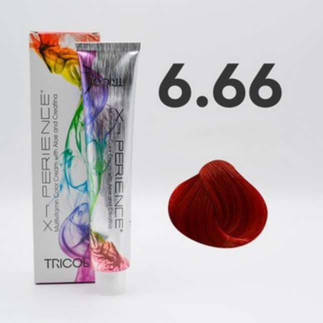 Tricol Xperience - Permanente HaarVerf - 6.66 - Intens Donkerroodblond - 100 ml