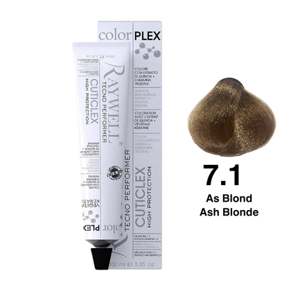 Raywell ColorPlex - Permanente HaarVerf - 7.1 - As Blond -100 ml