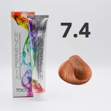 Tricol Xperience - Permanente HaarVerf - 7.4 - Koper Blond - 100 ml