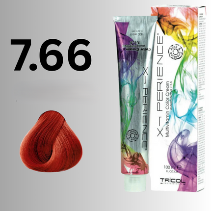 Tricol Xperience - Permanente Haarverf- 7.66 – Intens roodblond - 100 ml