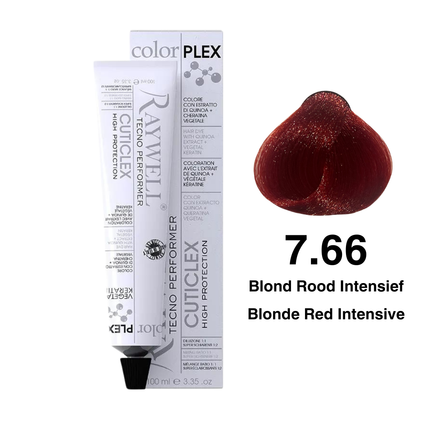 Raywell ColorPlex - Permanente HaarVerf - 7.66 - Blond Rood Intensief -100 ml