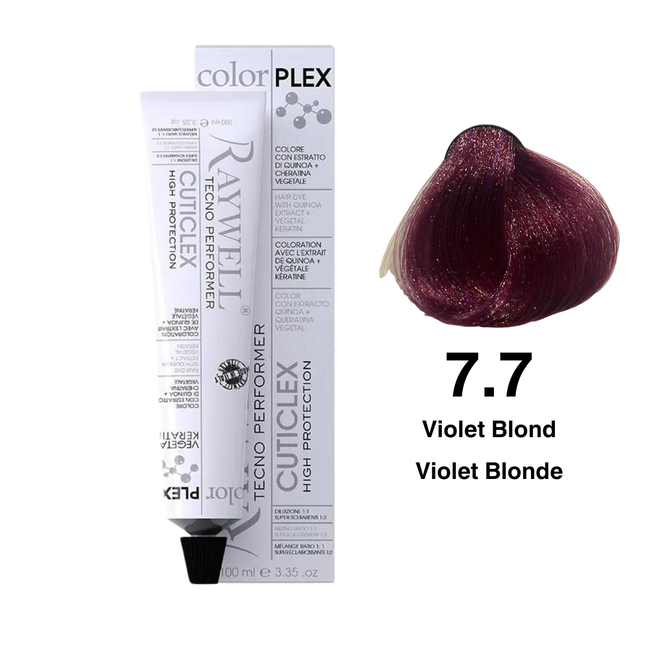 Raywell ColorPlex - Permanente HaarVerf - 7.7 - Violet Blond -100 ml
