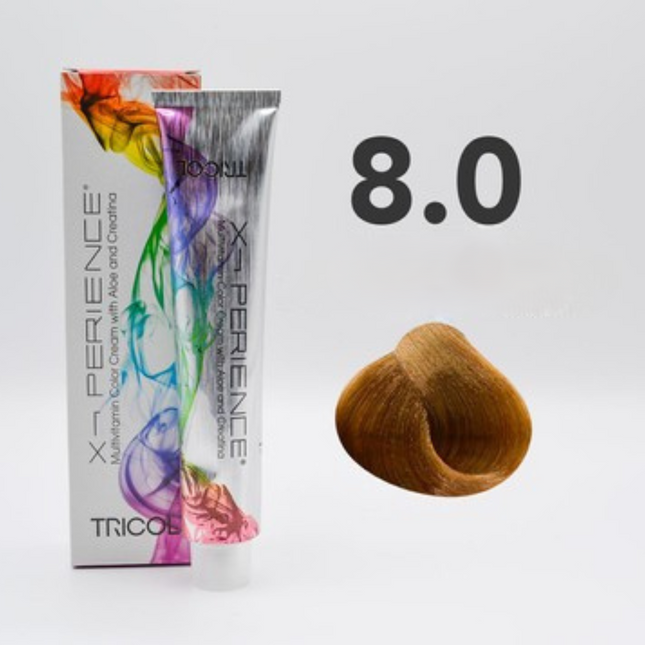 Tricol Xperience - Permanente HaarVerf - 8.0 - Lichtblond Intensief - 100 ml