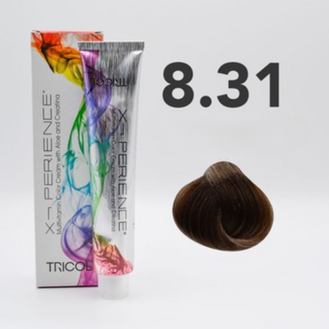 Tricol Xperience - Permanente HaarVerf - 8.31 - Licht Goudblond Asblond - 100 ml