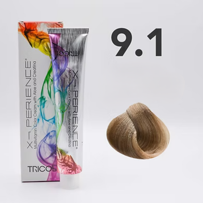 Tricol Xperience - Permanente HaarVerf - 9.1 - Zeer licht Asblond - 100 ml