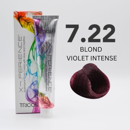 Tricol Xperience - Permanente Haarkleuring - 7.22 - INTENS VIOLET BLOND - 100 ml