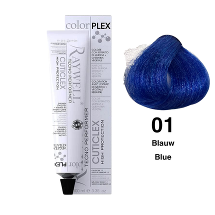 Raywell ColorPlex - Permanente HaarVerf - 01 - Blauw - 100 ml